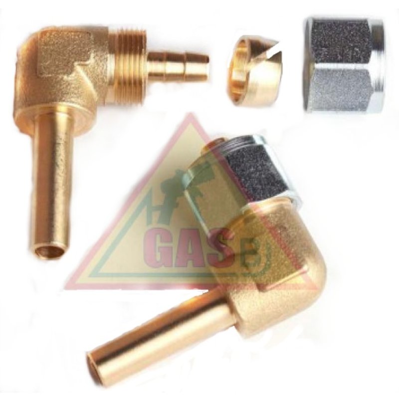 GOMET Uhlová prípojka D8mm/D8mm 90°, Sada