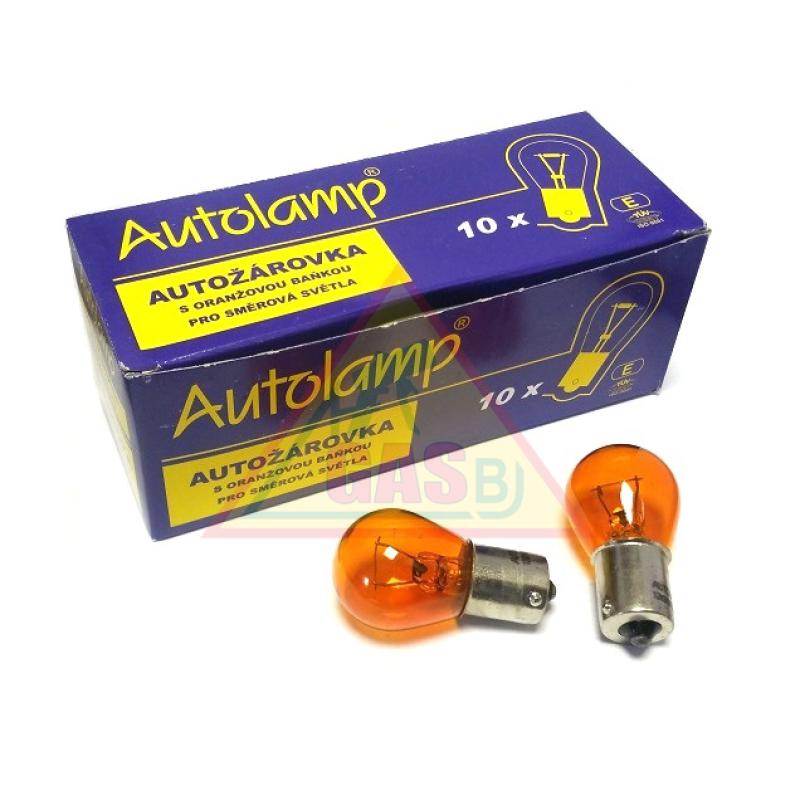 AUTOLAMP Autožiarovka 12V 21W BAU15s oranžová (PY21W) A2485